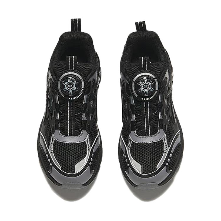 Anta Kids Fabric Comfortable Low-Top Running Shoes Kids Sneaker Black Gray 312438804-6