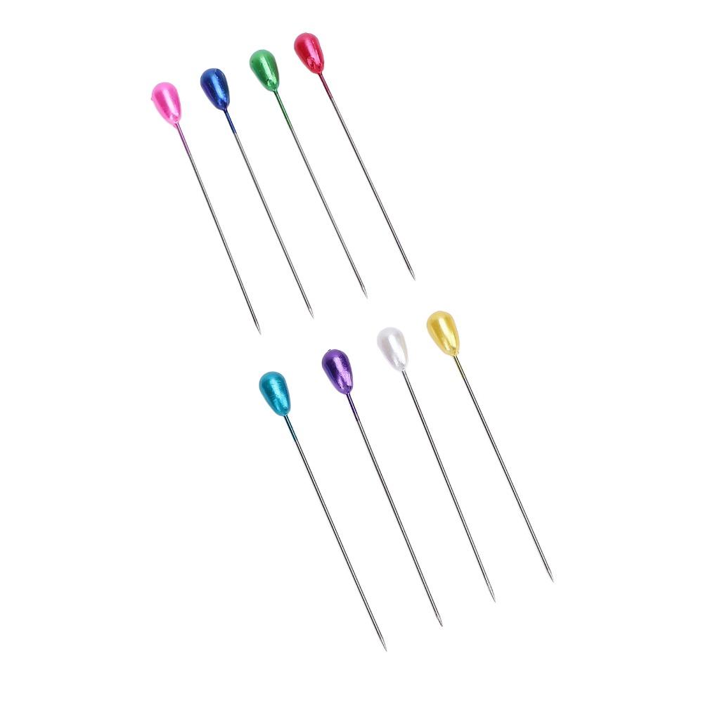 400pcs Teardrop Colored Pearl Head Corsage Pins Straight Sewing Pins For Flower Decorations