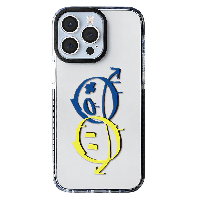 

Zhitai iPhone 15 Pro Case - Black & Two-Tone, fits iPhone 15 Pro, 14, and 11 with a smiley design. iPhone 14 Pro