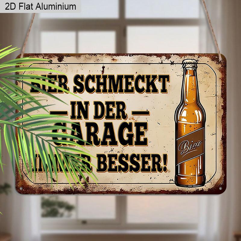 2D Flat - 1pc Vintage Aluminium Beer Sign | Metal Wall Decoration, Humorous Garage, Bar, Man'S Room Decor, Perfect Father'S Day Gift, Multipurpose