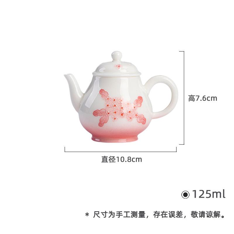 

125ml Hand-painted Pink Flower Teapot Antique Tea Infuser Pot Tea Maker Kettle With Strainer Drinkware Accessories Decoration