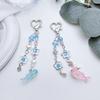 Hollow Flower Pendant Keychain Crystal Star Beaded Keyring Unique Whale Decors  Valentines Day Gift Bag Car Ornament
