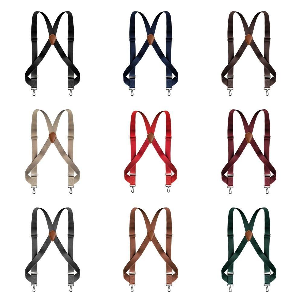 British Style Leather Suspenders Retro Suspender Clip Fashion Suspenders for Men  Suit