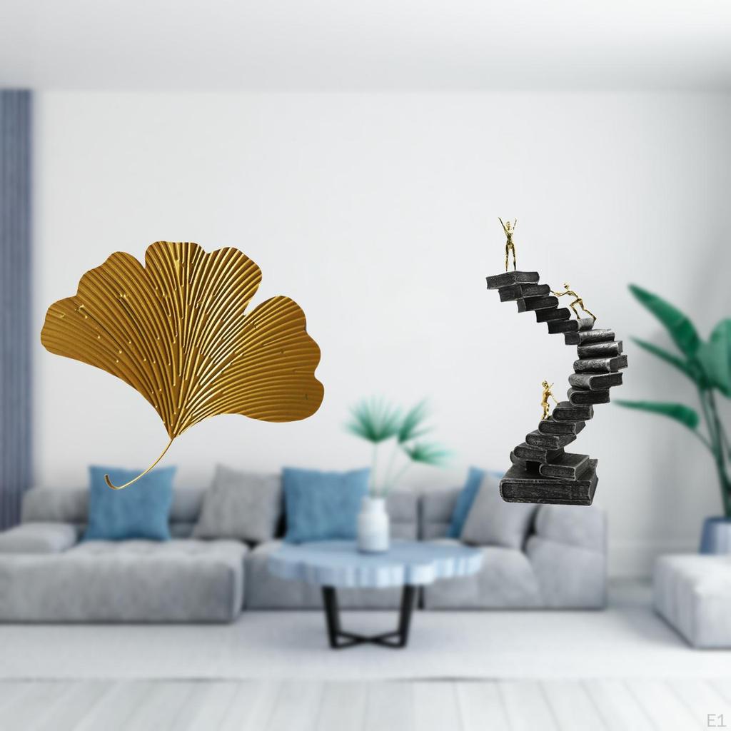 Ginkgo Leaves Wall Decor Abstract Sculpture Thinker Statues Figure Handicraft Decorative