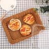 Contemporary Rattan Bread Basket with Acrylic Dome Lid, Multipurpose Wicker Serving Tray, Durable and Washable, for Desserts, Fruits, Picnics