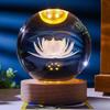 Flickering Crystal Ball Night Light with Engraved Solid Wood Base - Perfect as a Birthday Gift or Creative Graduation Ornament.