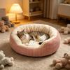 Flannel Cat Bed Thickened Filling Soft Velvet Cat Nest Washable Anti-Slip Moisture-Proof Bottom Warm Pet Nest Bed