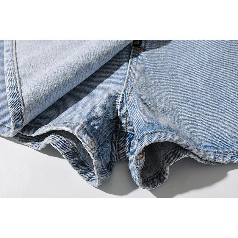 Modrá džínová sukně pro ženy léto s vysokým pasem štíhlé ležérní kraťasy do áčka sukně Y2k vintage dámské oblečení velká velikost