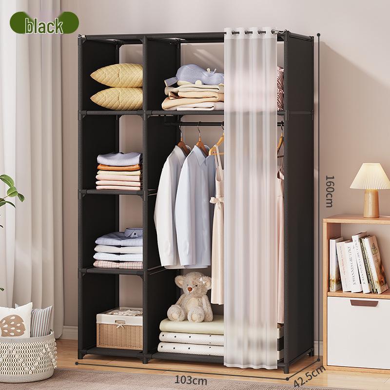 Thickened Multifunctional Storage Rack: Bookcase, Wardrobe, and Toy Organizer with Dustproof, Detachable Design.