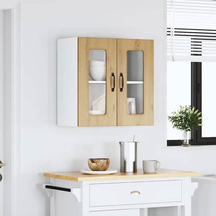 VidaXL Armoire murale de cuisine avec porte vitrée "Kalmar" Chêne artisanal Bois d'ingénierie 853676