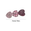Heart Shape Plaid Hair Clip Non Slip Alligator Clip Cute Heart Hair Clip  Gifts
