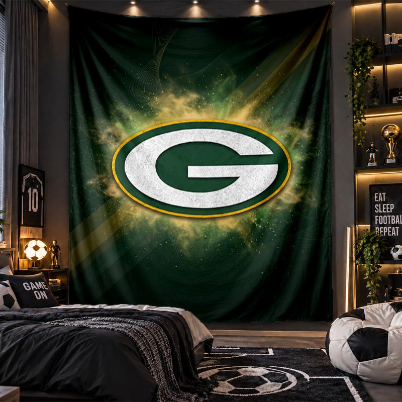 Wall Hanging Tapestry Green Bay Packers Print Cloth for Living Room Bedroom Home Decor