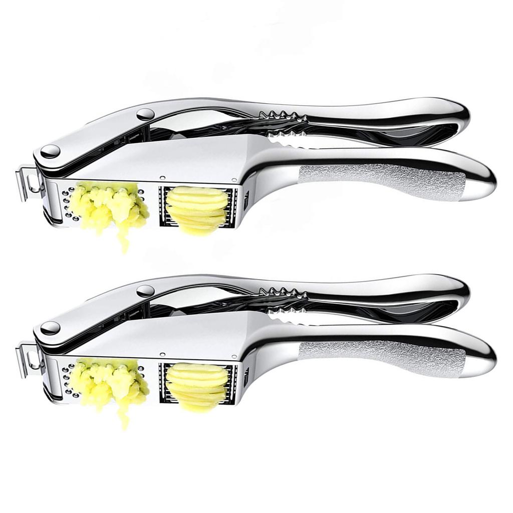 2 In 1 Garlic Crusher Slicer Stainless Steel Garlic Masher Squeezer Manual Press Multifunction Grinding Tool Kitchen Accessories