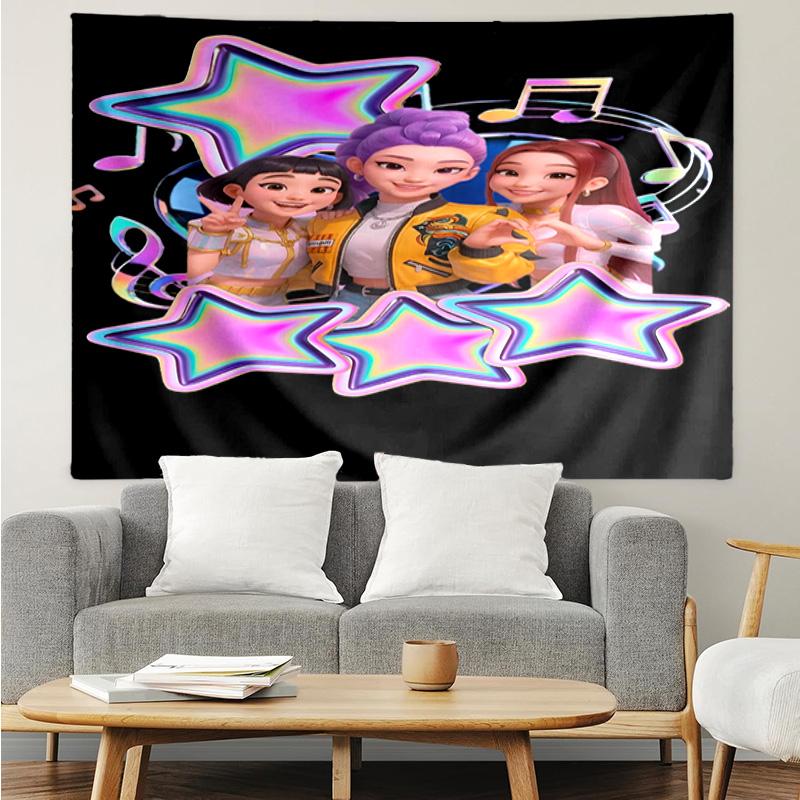 1PC K-pop Demon Hunter Adventure Tapestry, Unique Design Tapestry, Suitable for Bedroom,Livingroom, Playroom,Heartwarming Holiday Gifts