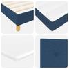Blue Box Spring Bed with Pillows and Adjustable Headboard 120 x 200 cm Fabric