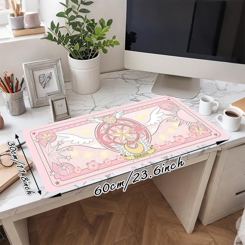 1Pc Magical Pink Card Gaming Mouse Pad Keyboard Desk Mat Non-slip Rubber Lock Edge Waterproof Computer Mousepad for Office Home Decor Y1388