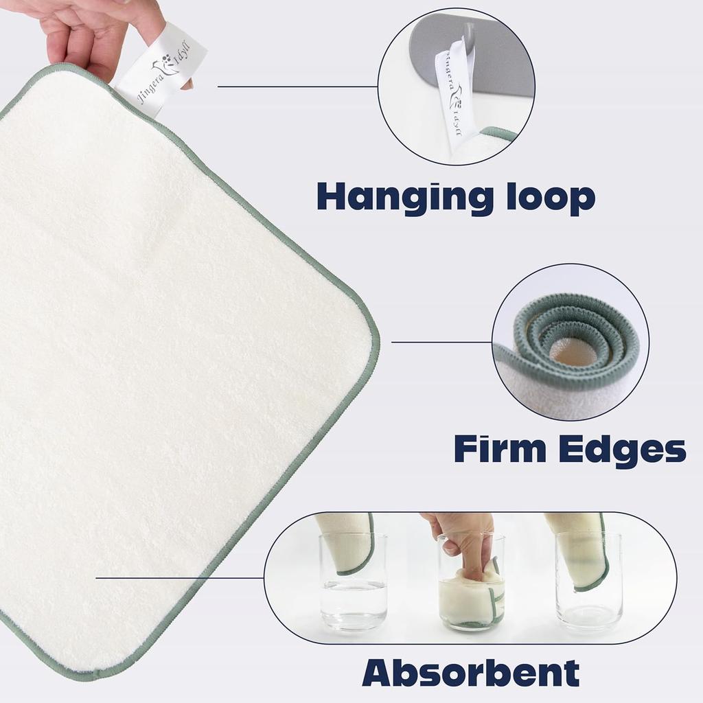 Jingera & Idyll Ultra-Soft Charcoal Fiber Face Washcloth, Facial Towels, Gentle Exfoliating Wipes for Women Cleansing, Wash Cloths, Reusable Makeup