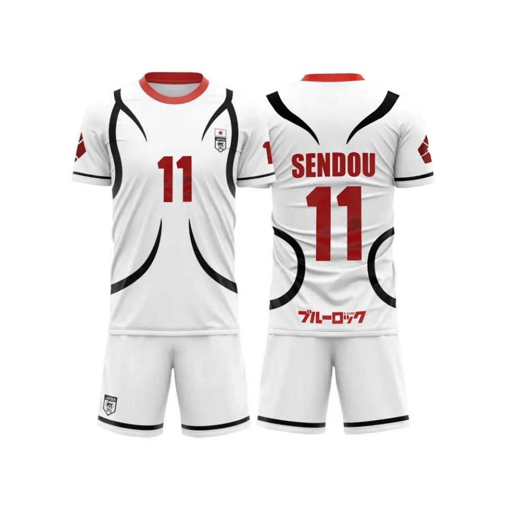 Horké Blue Lock Japonsko U20 Bílá Kreslená Anime Cosplay Pánské Obleky Dres Letní Dětský Set s Krátkým Rukávem Módní Dámské Sportovní Sety
