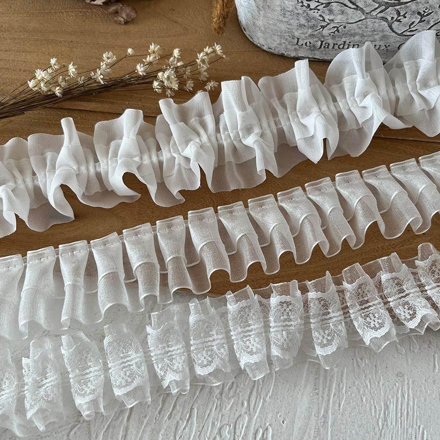Handmade Lace Trim: Mesh for Baby Clothes, Curtains, Skirts, Pleated Decorative Fabric