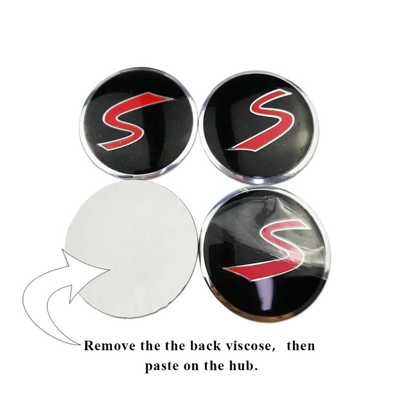 4pcs Car Wheel Center Stickers Hub Decals for Mini Cooper JCW R50 R52 R53 R56 R57 R58 R60 MINI CLUBMAN COUNTRYMAN Accessories