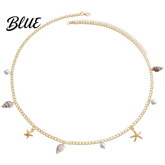 Body Chain Bohemia Style Beach Waist Imitation Pearl Starfish Conch