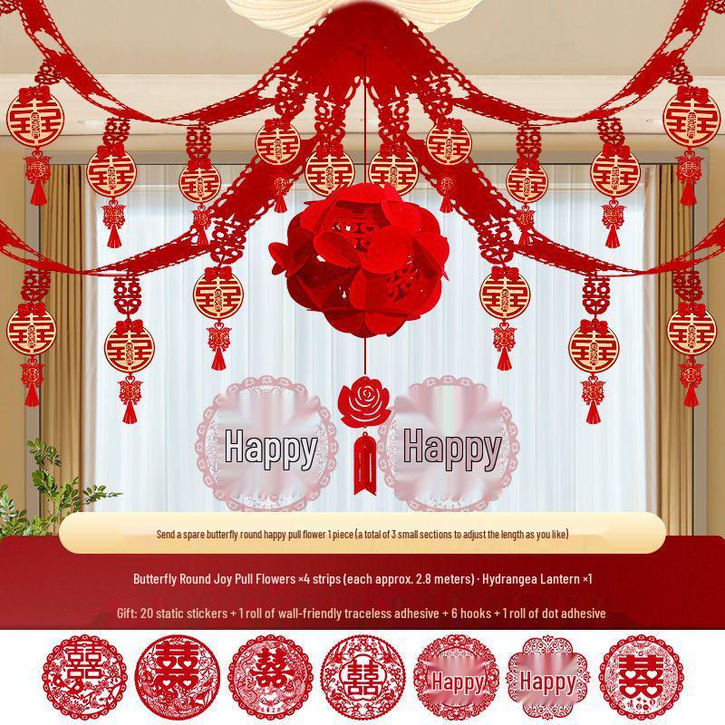 Complete Wedding Decoration Set: Bride's Room, Groom's New Home & Living Room Ceiling