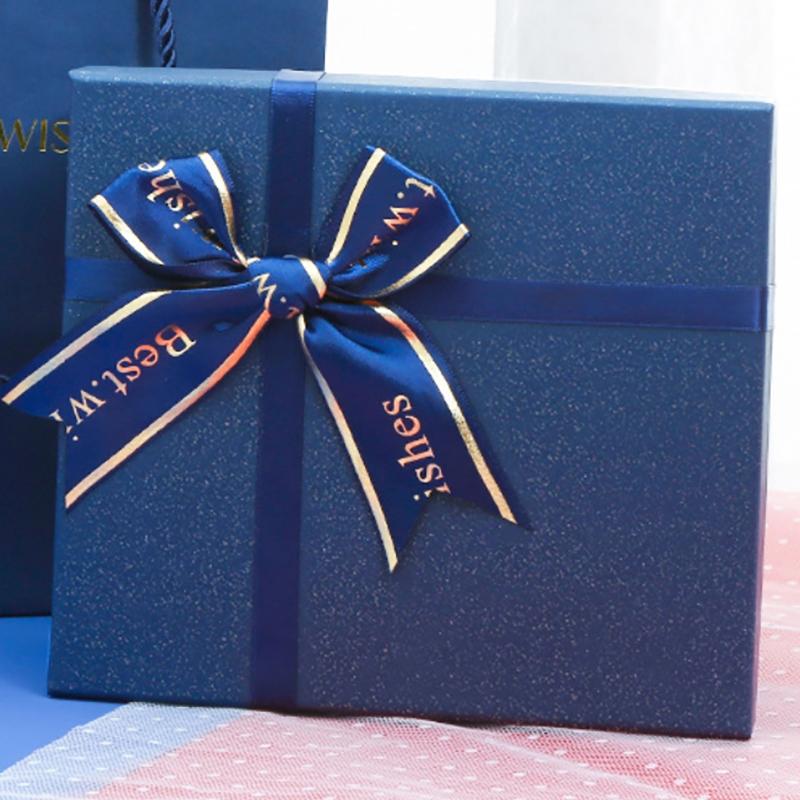 

Rectangular Blue Packing Box With Bow Gift Box Creative Diy Wedding Souvenirs Birthday Valentine Gift Box