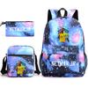 Large Capacity Schoolbag with Shoulder Strap; Student Three-piece Pencil Case Set