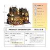 moin moin 1/24 Dollhouse Miniature Handmade Kit Set Magic City [English Instruction Manual] Magic Castle Cat Black Shop Hotel | LED Light + Acrylic