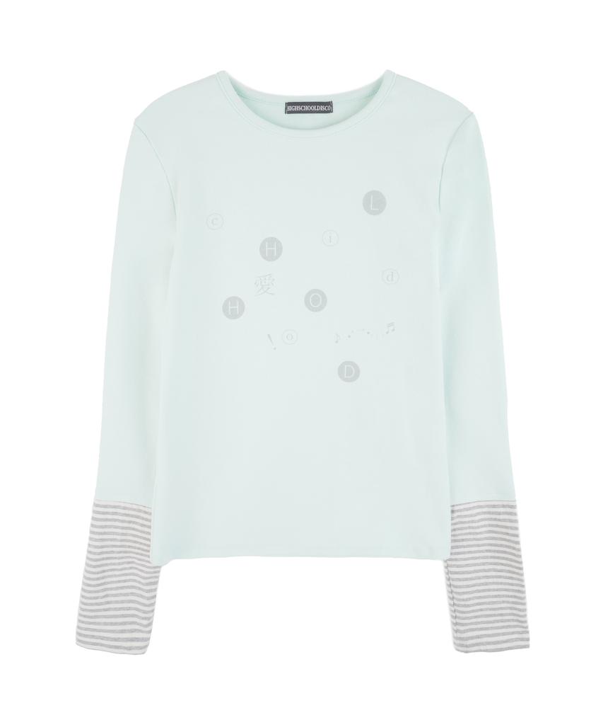 HIGH SCHOOL DISCO Dot Graphic Layered Long Sleeve_Mint