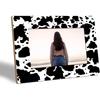 Animals Theme Wooden Photo Frame, Cow Print Gift Picture Frame With Backside Support 4"X6" Horizontal Photo Tabletop Display -A02