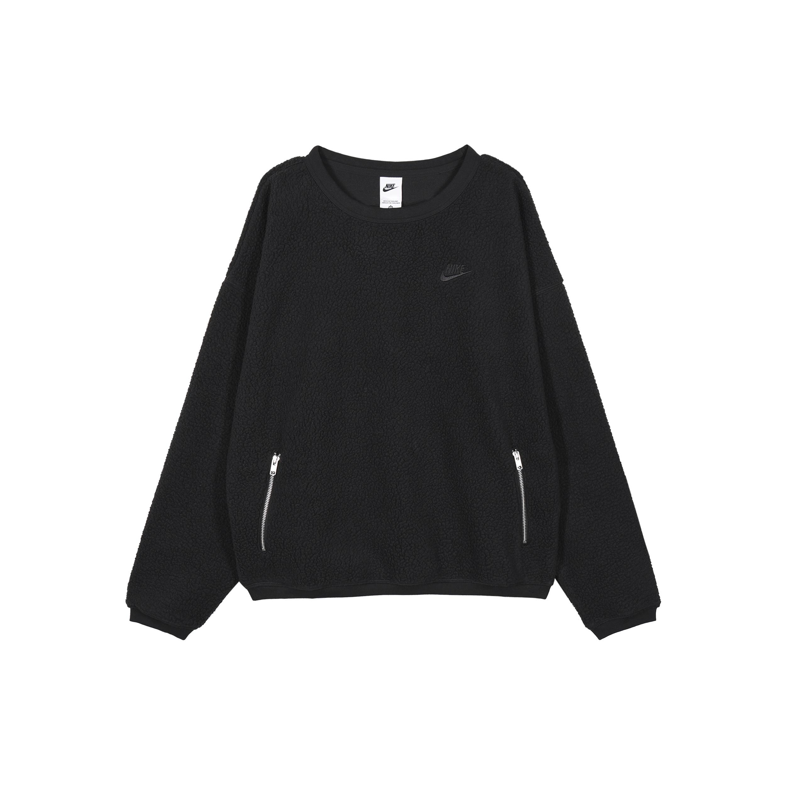 Nike Club Fleece Winterized Crew  Black  Men s FB8379-010 L