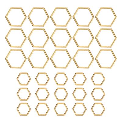 30 pz Marcatori Esagonali per Maglia Processo di Placcatura Resistenti allo Sbiadimento Lega di Zinco per Artigianato Fai da Te