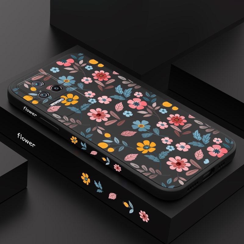 Leaf Falling Flowers Phone Case For Xiaomi Poco F8 F7 X7 M6 X6 F6 M5S F5 X5 M5 F4 X4 M4 F3 M3 Pro 4G 5G GT Liquid Silica Cover