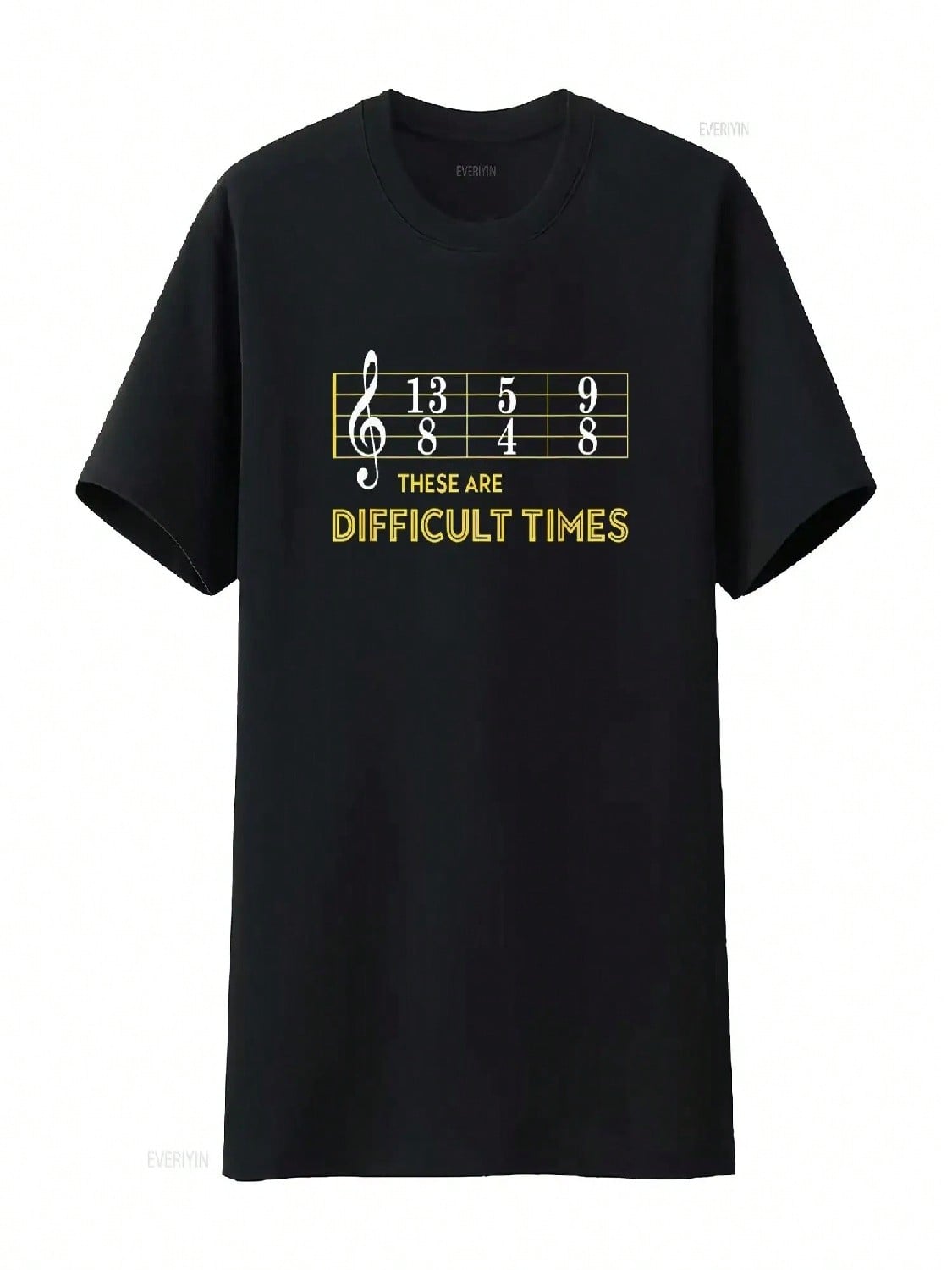 Musician Sheet Music These Are Difficult Times T Shirt Vintage Washed Homme Stylish Slightly Fashion Graphic Soft Stretched S разноцветный