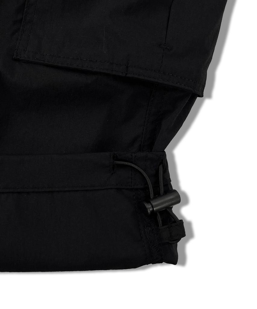 Dist Nine Knee-Length Elastic Parachute Cargo Pants Lq2Pu403_Black