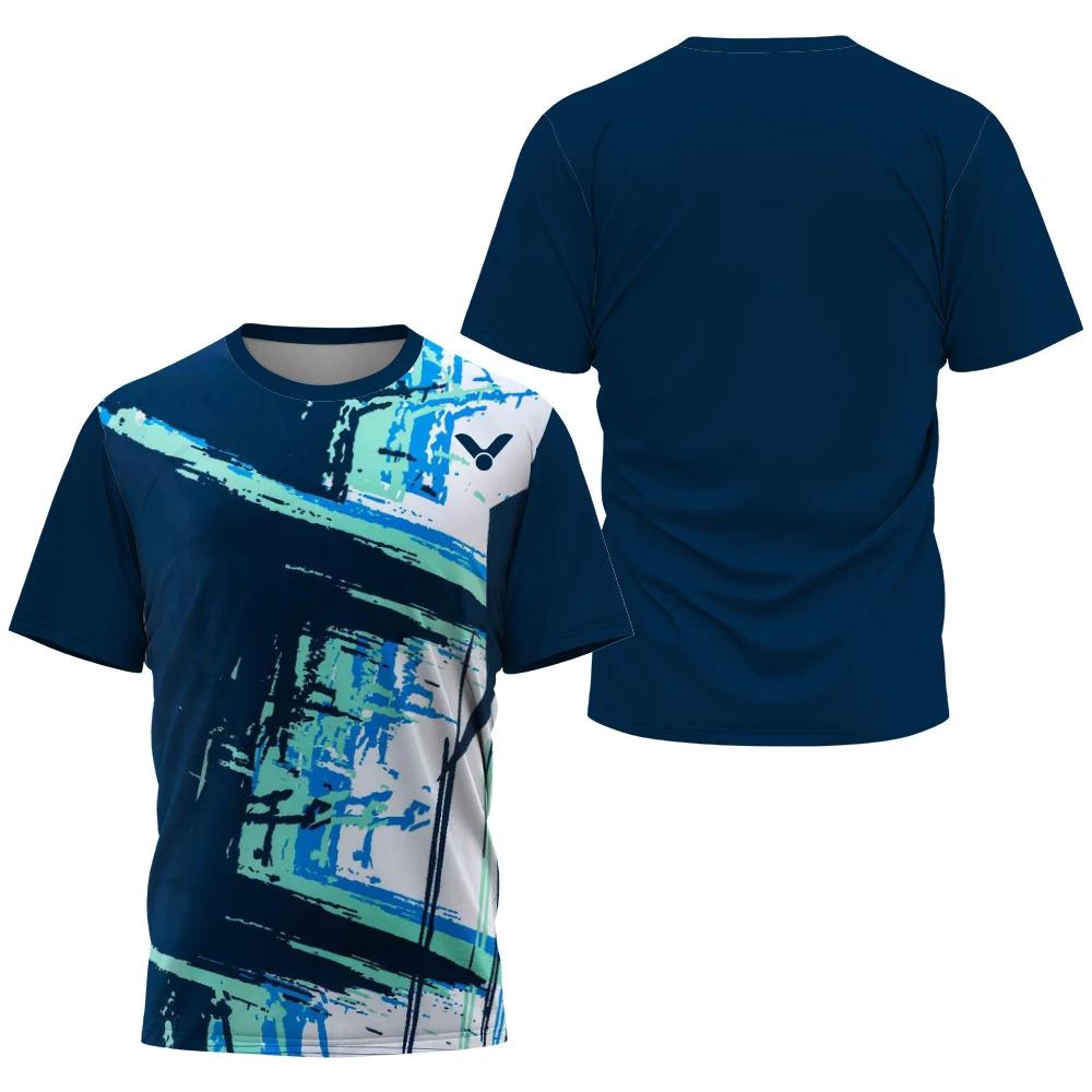 Breathable Badminton Tennis T-shirt Men's Fashion Sportswear Top Men's Fitness Short Sleeve Outdoor Sportswear Football Shirt