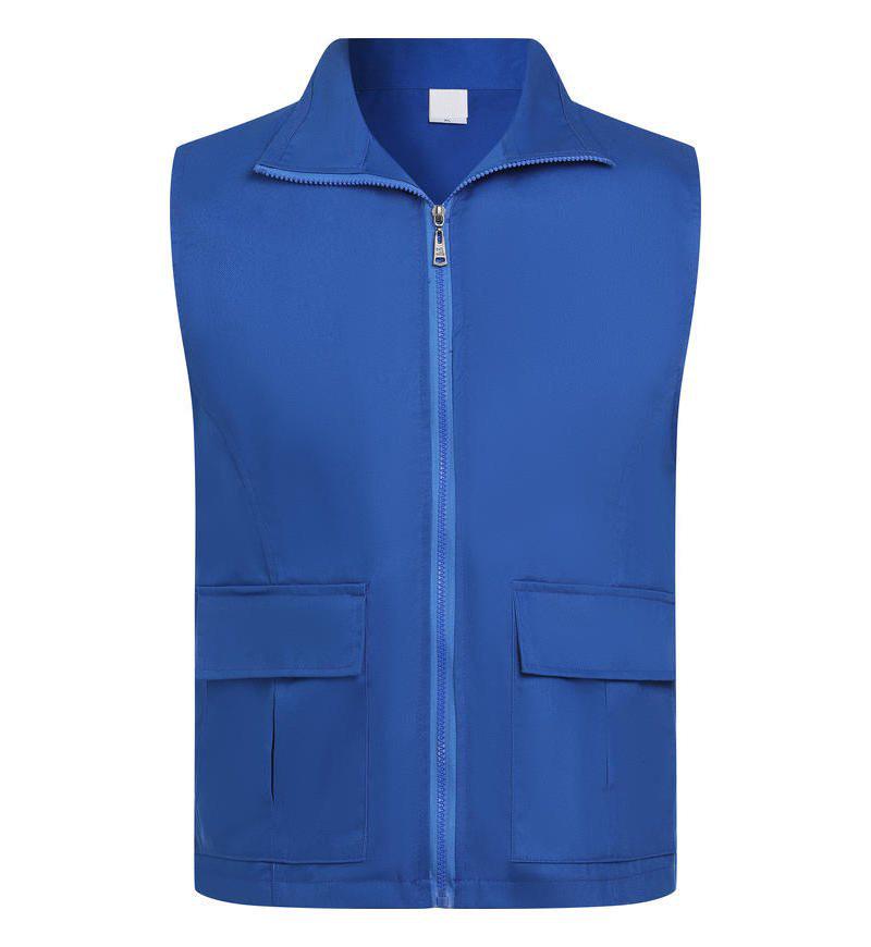 

Unisex Summer Cotton Volunteer Vest with Double Pockets and Embroidery Option - S L королівський синій колір