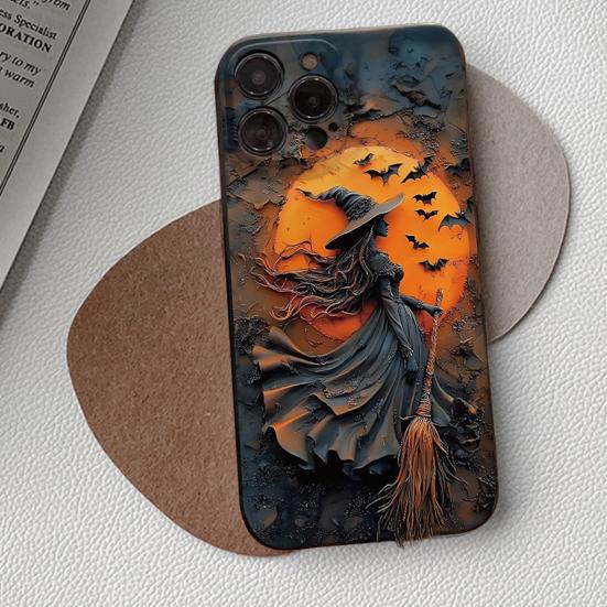 Halloween Witchy Phone Case for IPhone 16/15 Pro Max Shockproof Phone Cover with Hard PC & Soft TPU Anti-Scratch 360 Dgrees Protection Phone Acessary