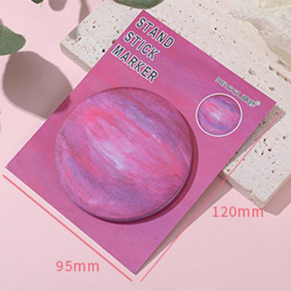 1 Piece Adhesive Cute Round Planet Notes Notepad Memo Pad Office School Supplies Stationery