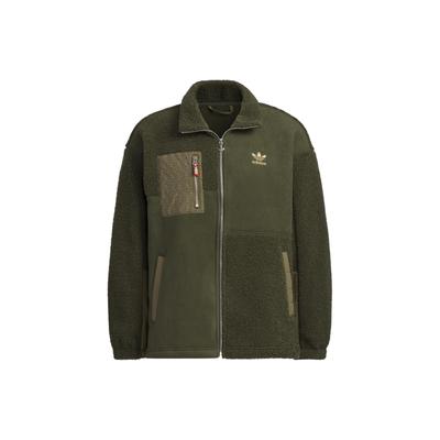 Blouson aviateur en fausse peau de mouton Originals Trefoil pour homme Vêtements d'extérieur Cargo-Vert nuit-Ciel HY7286