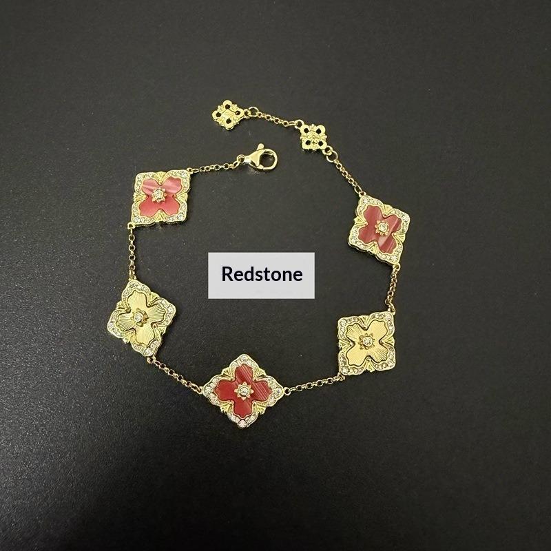 Five-flower Bracelet for Women Four-leaf Clover Bracelet Classy Flower-encrusted Bracelet