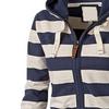 Felpa con cappuccio da donna autunnale casual a righe con cerniera e coulisse Giacca a vento Giacca Cappotto