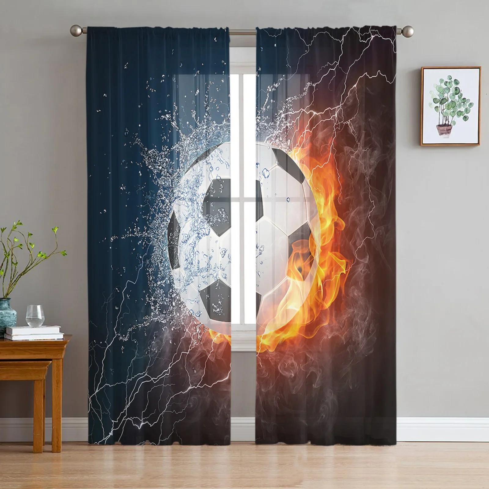 

Gamepad Button Video Game Animated Cartoon Soft Tulle Transparent Window Panel Curtains Perfect for Living Room the Bed Chamber Modern Sheer Fabric W135 x H115cm x1&Grommet Top