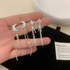 Exquisite Crystal Moon Butterfly Drop Earrings For Women Korean Fashion Star Bowknot Tassel Earrings Wedding Party Jewelry Gifts