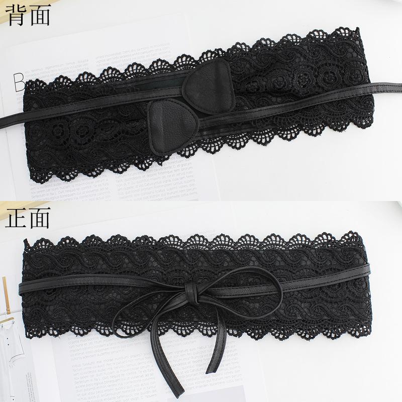 Robe Ceinture Large Nouée Sceau de Taille pour Femmes Sangle Décorative en Dentelle Extra Large
