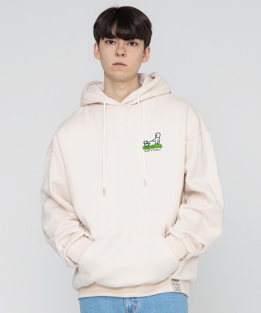 [Unisex] Human Puppy Work Hoodie_Cream