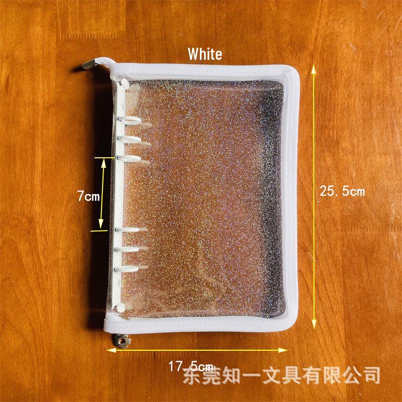 A5 Zipper Card Holder: Four-Grid PVC Glitter Loose-Leaf Album for Star Chasing Card Collection Cover Only