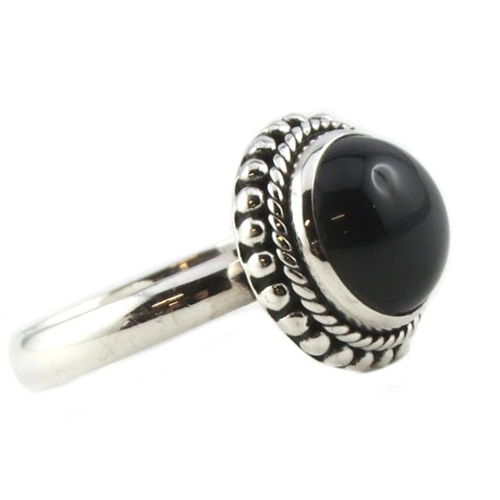 Silver 'Heaven' onyxring - 13 mm