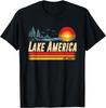 Retro Sunset Lake America Funny Ontario USA Canada Pro Trump T-Shirt